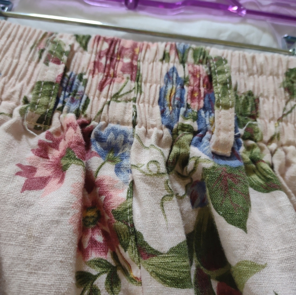 Bushwacker Womans Skirt Size 6 Pink Colorful Floral Print Linen Cotton Blend - Picture 7 of 11